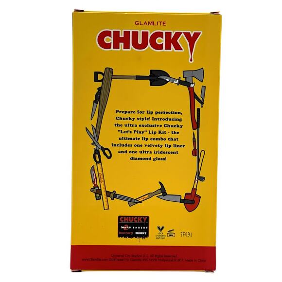 Glamlite x Chucky Horror Movie Lip Kit New in Box Limited Edition Gloss & Liner - Picture 2 of 10